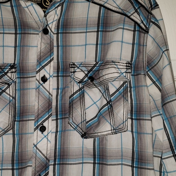 Surplus | White Plaid Button Down Shirt - Picture 2 of 5